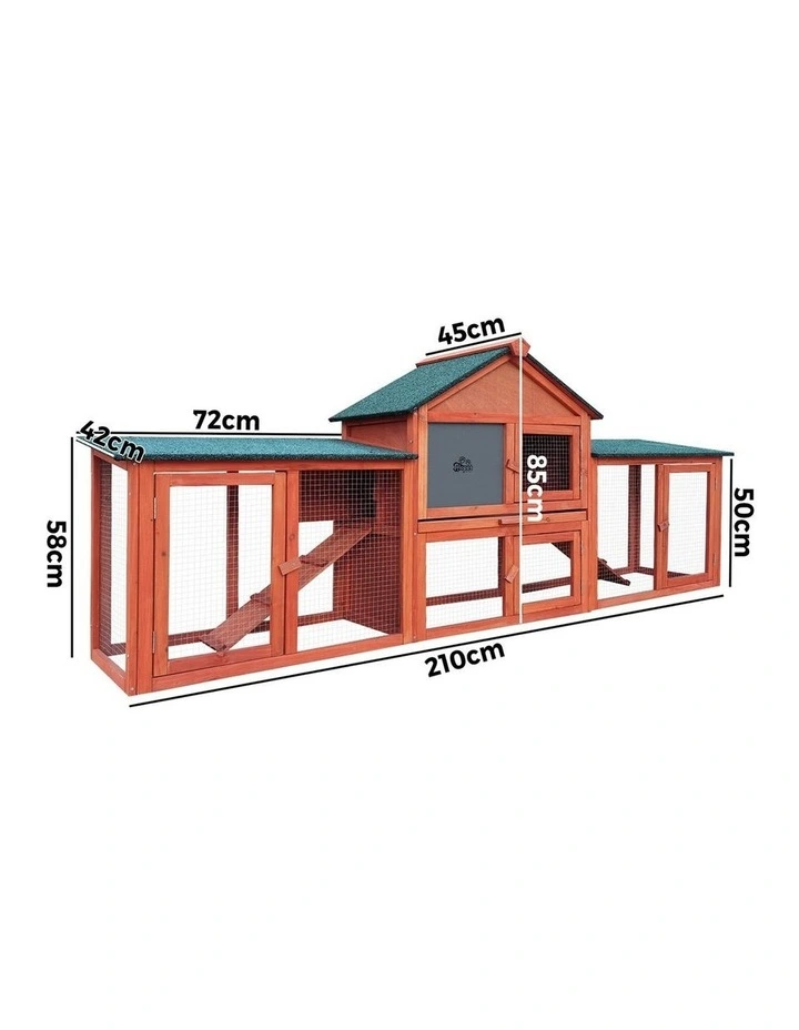 Alopet Rabbit Hutch Chicken Coop Bunny House Run Cage Wooden Outdoor Pet Hutch image 3