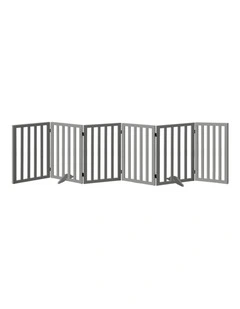 Alopet Wooden Pet Gate Dog Fence Grey Safety Stair Barrier Security Door 80cm