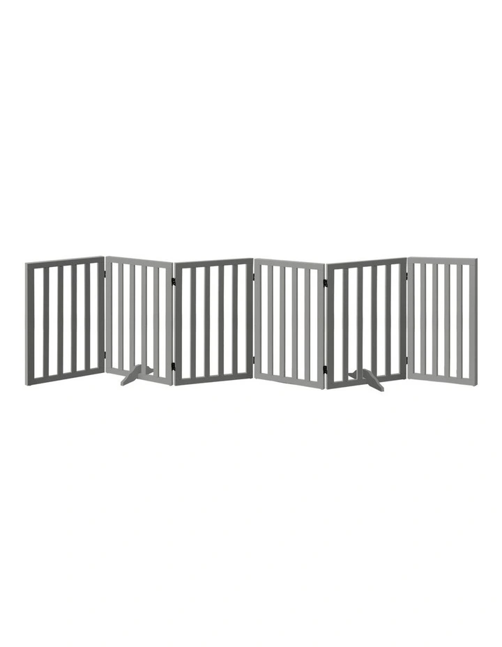 Alopet Wooden Pet Gate Dog Fence Grey Safety Stair Barrier Security Door 80cm image 1