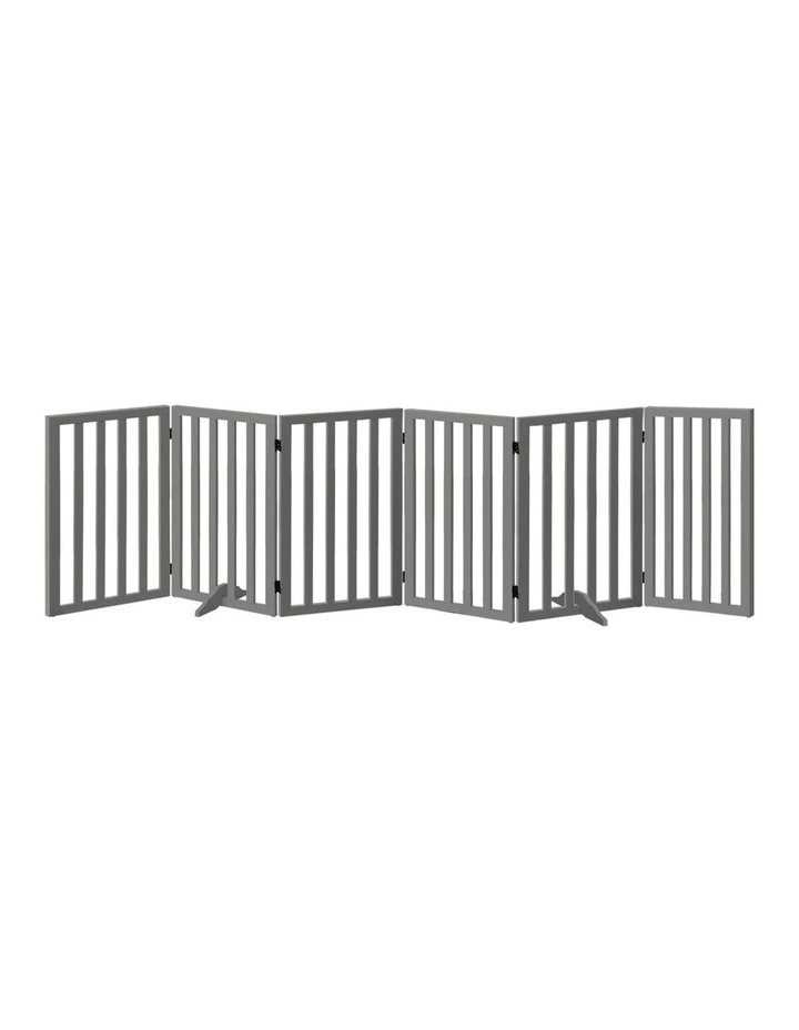 Alopet Wooden Pet Gate Dog Fence Grey Safety Stair Barrier Security Door 80cm image 2