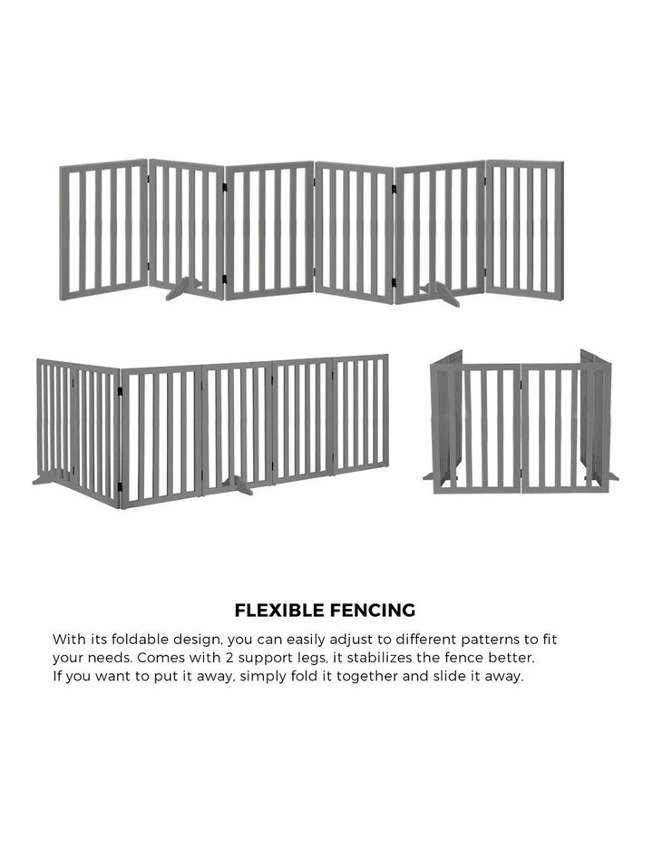 Alopet Wooden Pet Gate Dog Fence Grey Safety Stair Barrier Security Door 80cm image 7
