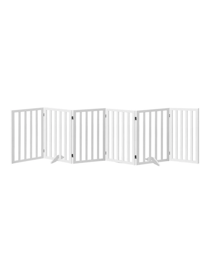 Alopet Wooden Pet Gate Dog Fence Safety Stair Barrier Security Door 6-Panel 80cm image 2