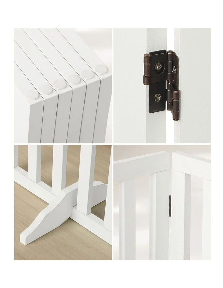 Alopet Wooden Pet Gate Dog Fence Safety Stair Barrier Security Door 6-Panel 80cm image 6