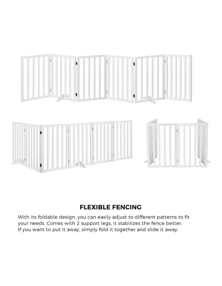 Alopet Wooden Pet Gate Dog Fence Safety Stair Barrier Security Door 6-Panel 80cm image 7