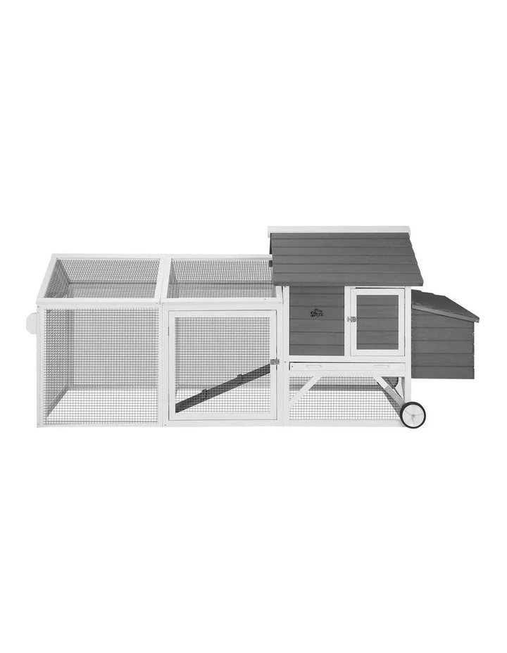 Alopet Chicken Coop Rabbit Hutch Extra Large Wooden House Run Hatch Box w/Wheels image 2