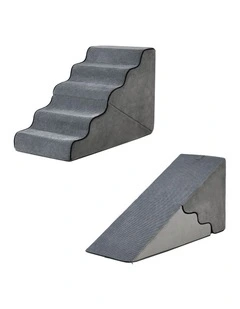 Alopet Pet Ramp Foam Dog Cover Stairs Washable Ladder For Bed Sofa Car 5 Steps