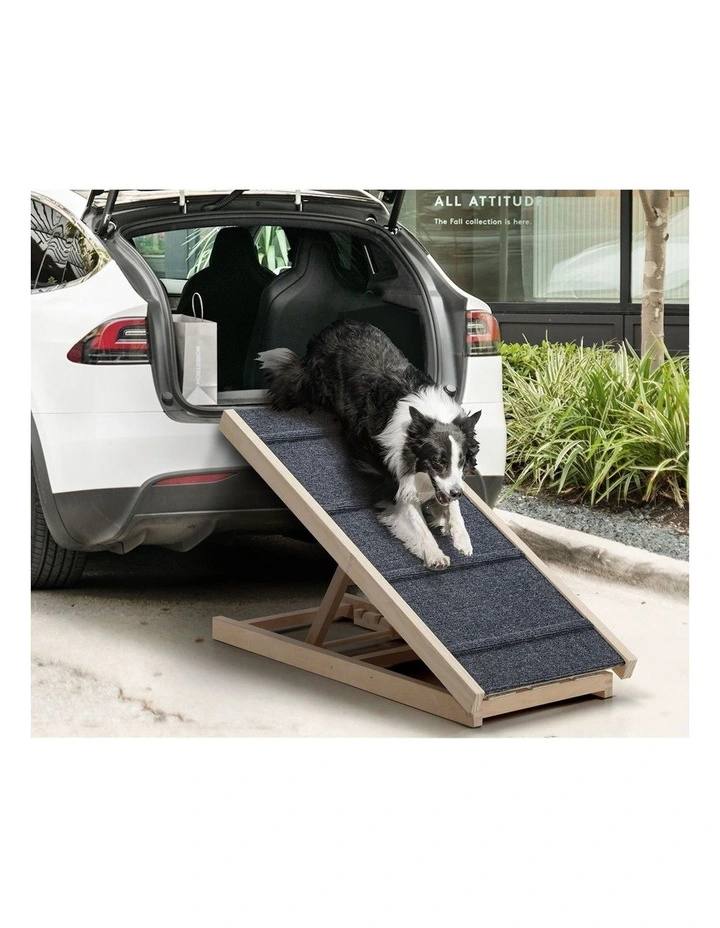 Alopet Dog Pet Ramp Adjustable Height Stairs Bed Sofa Car Foldable 100cm image 5