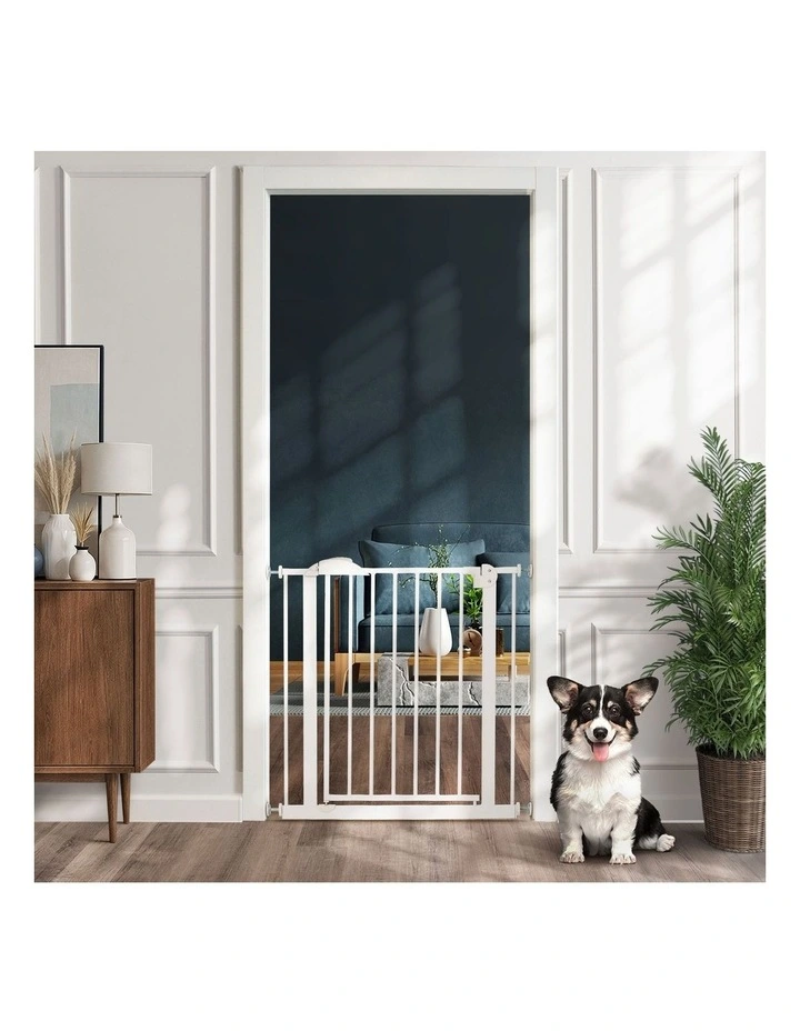 Alopet 78cm Retractable Safety Gate Pet Dog Cat Fence Guard Door White image 4