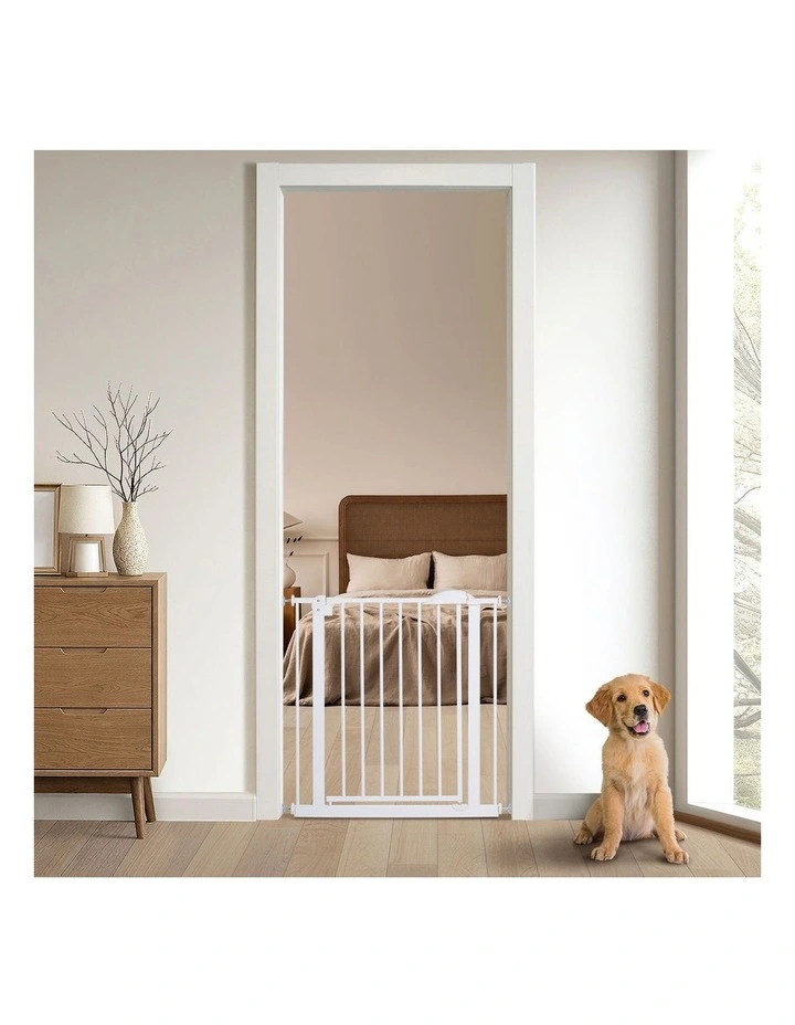 Alopet 78cm Retractable Safety Gate Pet Dog Cat Fence Guard Door White image 7
