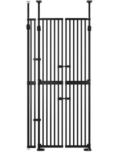 Alopet 190cm-264cm Retractable Safety Gate Pet Dog Cat Extra Tall Fence Black