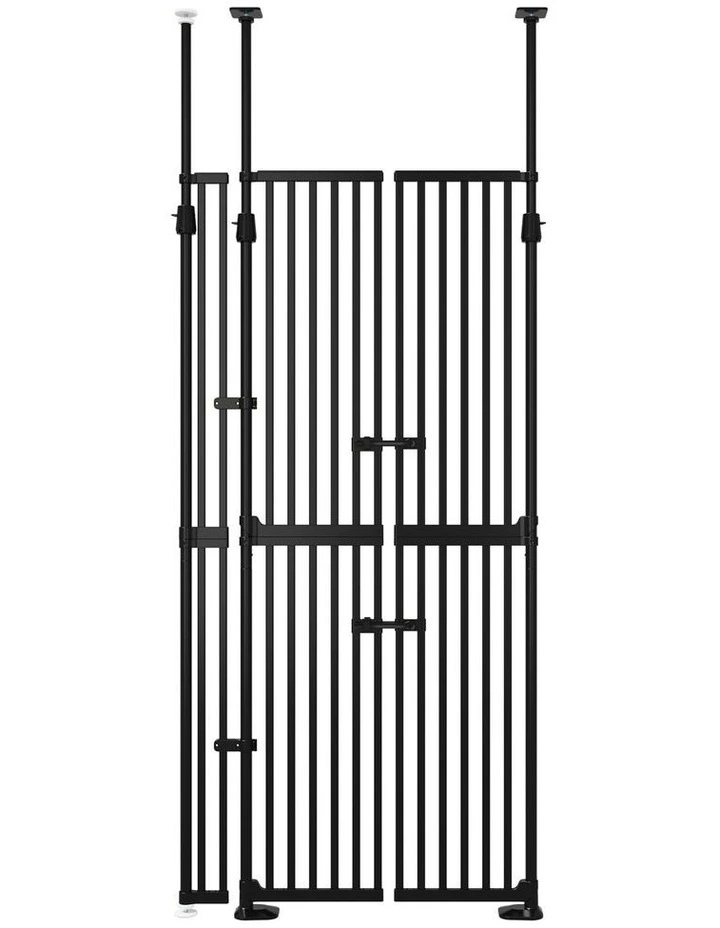 Alopet 190cm-264cm Retractable Safety Gate Pet Dog Cat Extra Tall Fence Black image 2