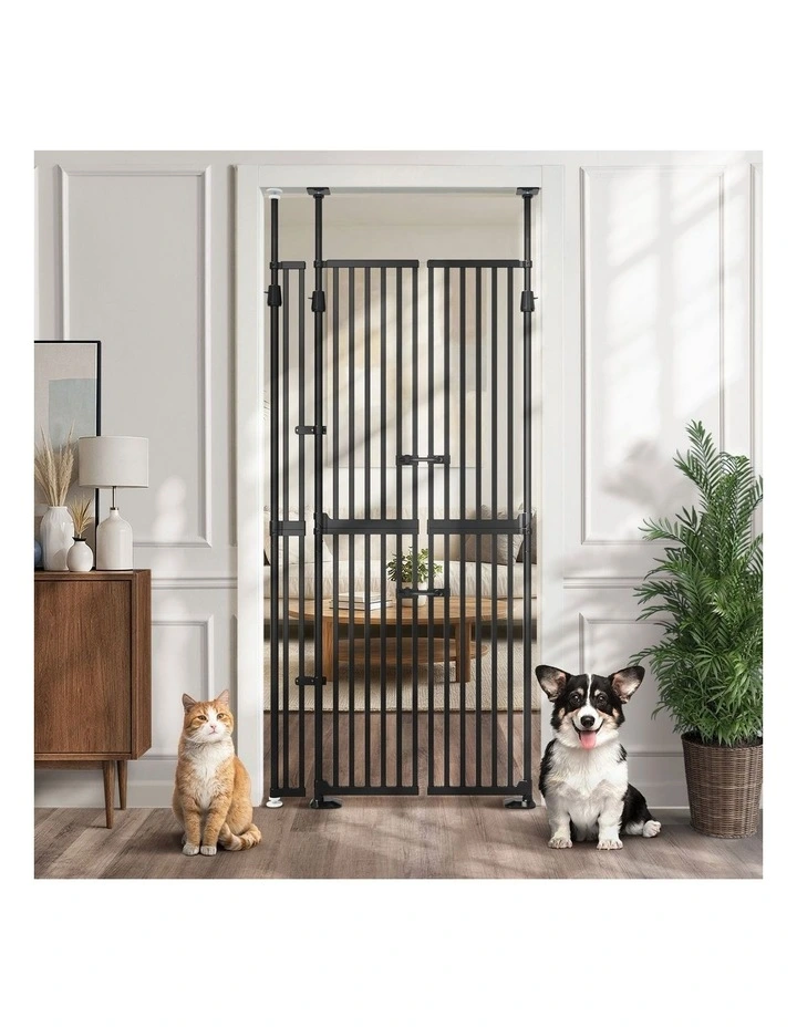 Alopet 190cm-264cm Retractable Safety Gate Pet Dog Cat Extra Tall Fence Black image 4