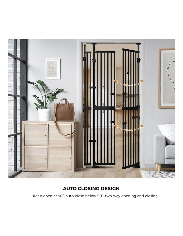 Alopet 190cm-264cm Retractable Safety Gate Pet Dog Cat Extra Tall Fence Black image 5