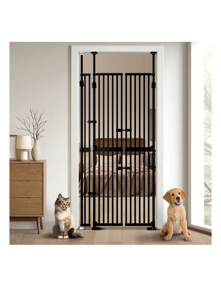 Alopet 190cm-264cm Retractable Safety Gate Pet Dog Cat Extra Tall Fence Black image 7