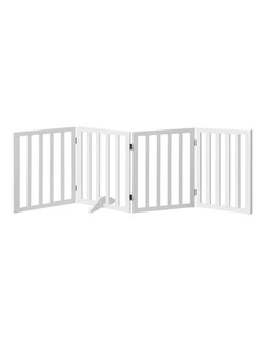Alopet Wooden Pet Gate Dog Fence Safety Stair Barrier Security Door 4 Panels