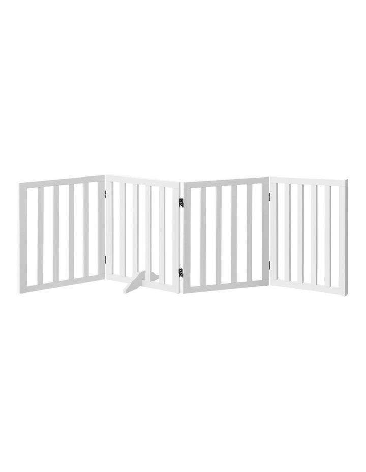 Alopet Wooden Pet Gate Dog Fence Safety Stair Barrier Security Door 4 Panels image 1