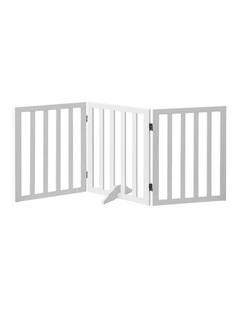 Alopet Wooden Pet Gate Dog Fence Safety Stair Barrier Security Door 3 Panels