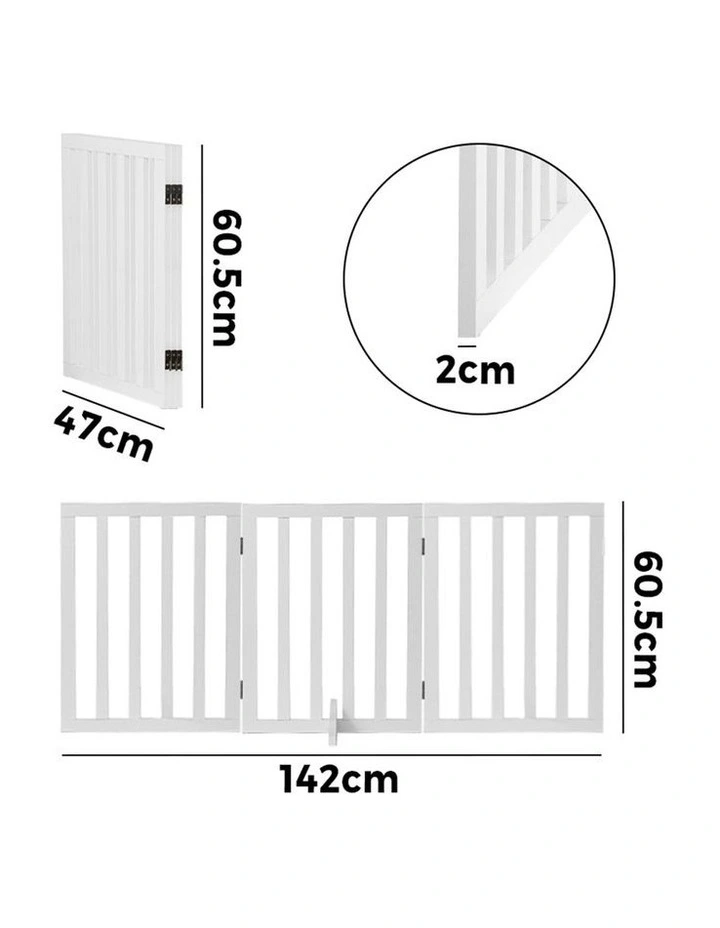 Alopet Wooden Pet Gate Dog Fence Safety Stair Barrier Security Door 3 Panels image 3