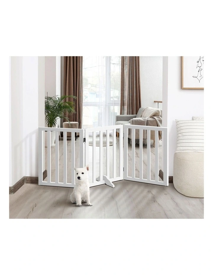 Alopet Wooden Pet Gate Dog Fence Safety Stair Barrier Security Door 3 Panels image 5