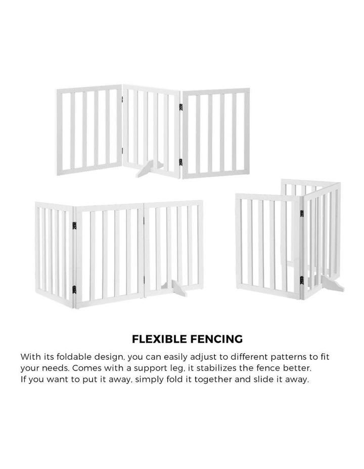 Alopet Wooden Pet Gate Dog Fence Safety Stair Barrier Security Door 3 Panels image 7