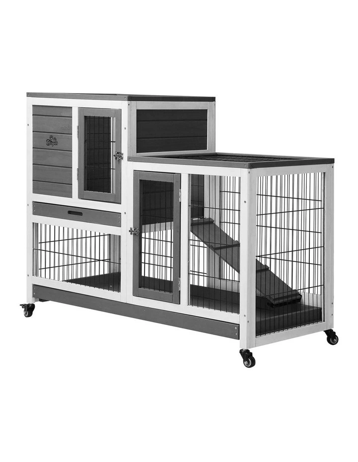 Alopet Rabbit Hutch Chicken Coop House Run Wooden Pet Cage Wheels Guinea Pig Bun image 1