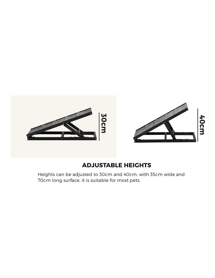 Alopet Dog Pet Ramp Adjustable Height Dogs Stairs Bed Sofa Car Foldable 70cm image 6
