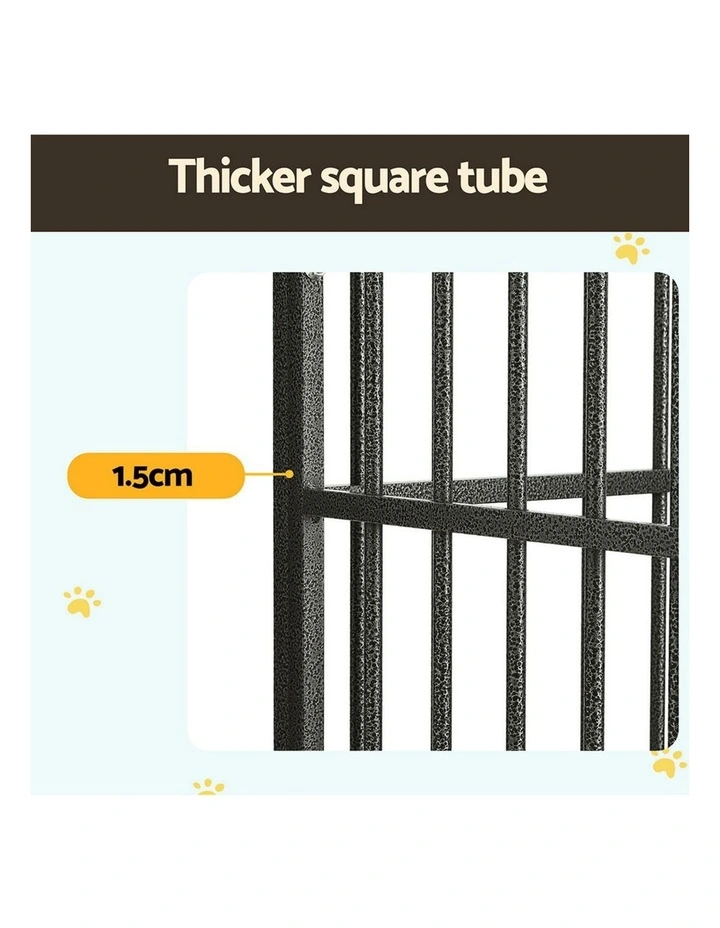 i.Pet Dog Cage Crate Large Puppy Cat Anti-Bite Pet Kennel Wheels w/Tray Metal 37'' image 6