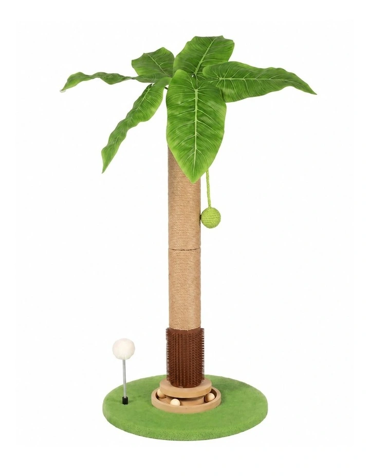 Pawz Cat Scratching Post 77cm Palm Tree Cat Scratcher Balls Sisal Green image 2