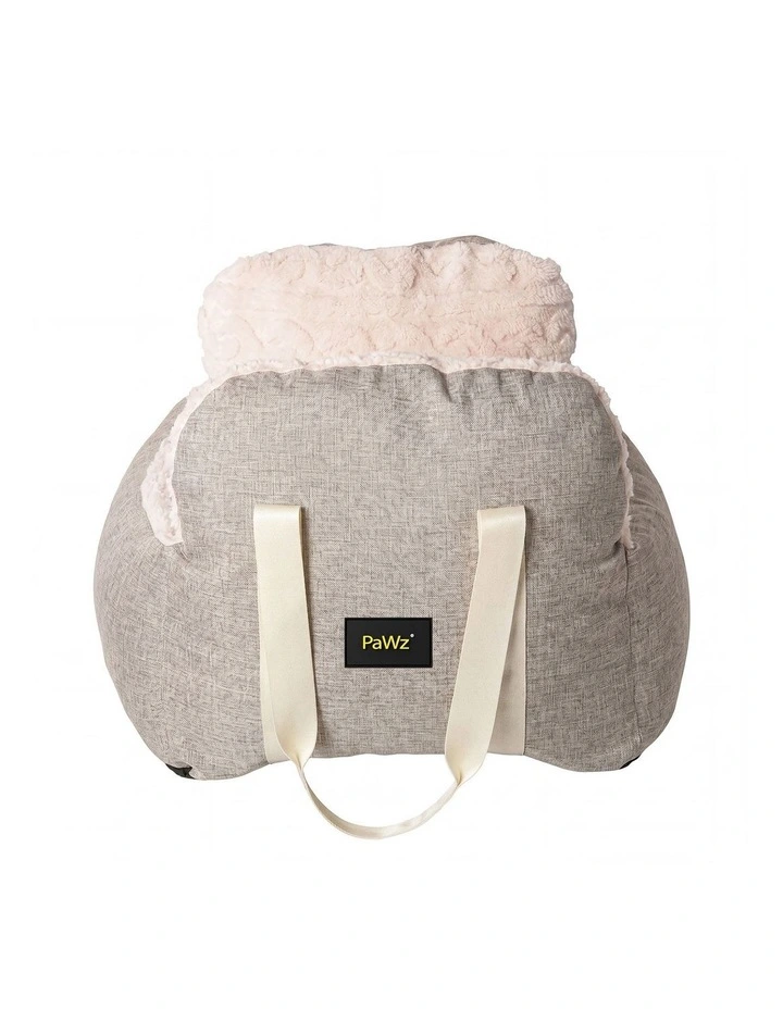 PaWz Dog Car Seat Booster Car Seat With Safety Tether Linen-Look Beige image 2