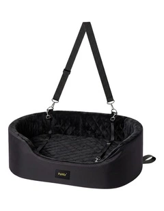 Pawz Dog Car Seat  Pet Car Seat  Elevated 10cm  Plush Oxford Black