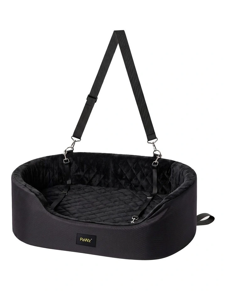 Pawz Dog Car Seat  Pet Car Seat  Elevated 10cm  Plush Oxford Black image 1