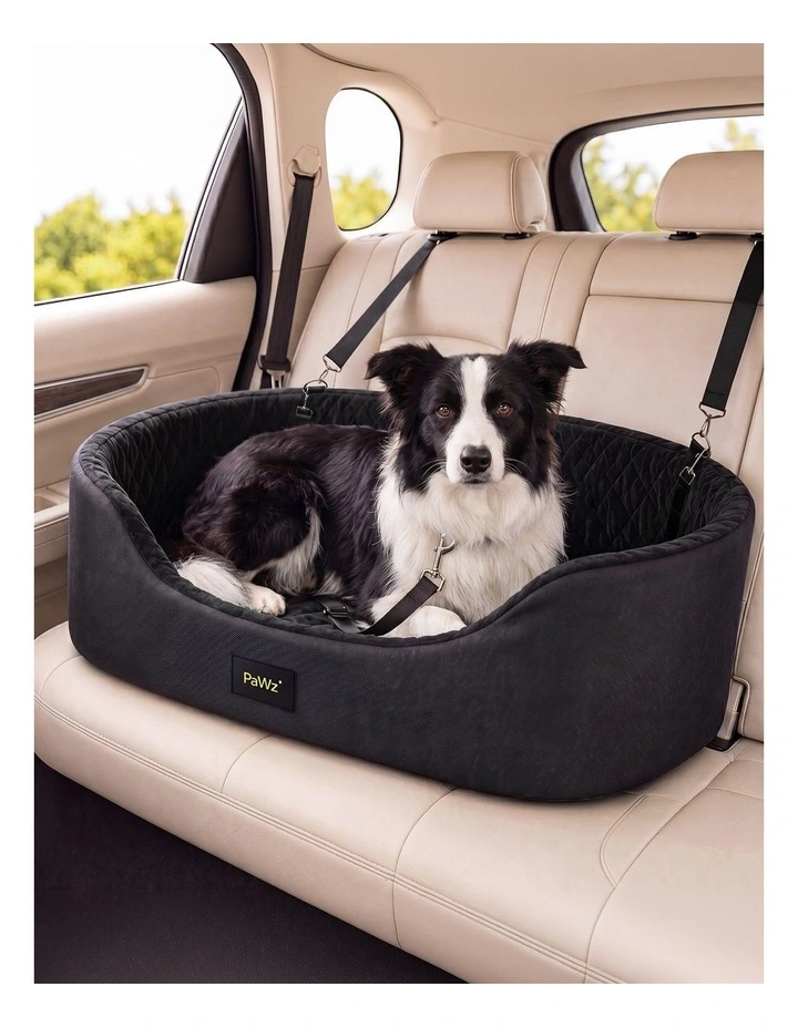 Pawz Dog Car Seat  Pet Car Seat  Elevated 10cm  Plush Oxford Black image 4