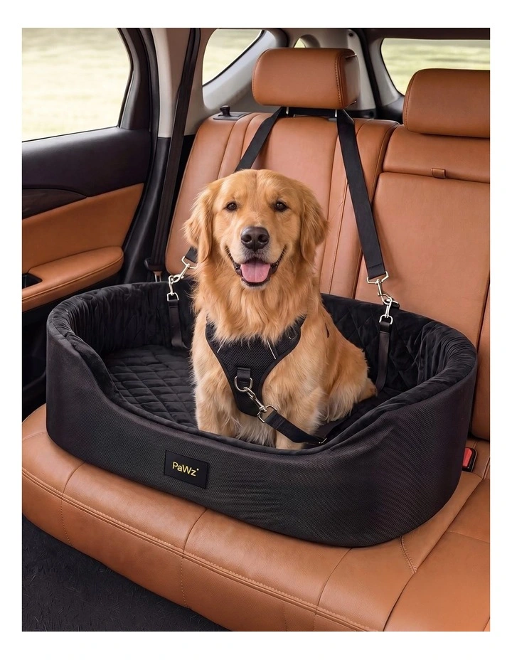 Pawz Dog Car Seat  Pet Car Seat  Elevated 10cm  Plush Oxford Black image 5