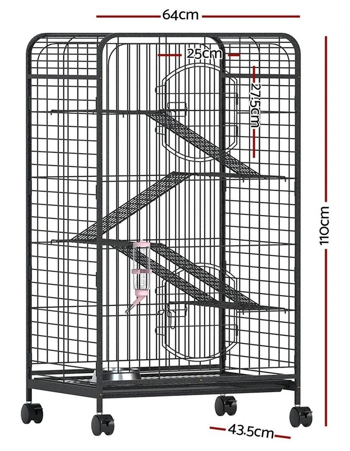 i.Pet Rabbit Cage Indoor Hutch Guinea Pig Bird Ferret Cat Hamster 110cm 4 Level image 4