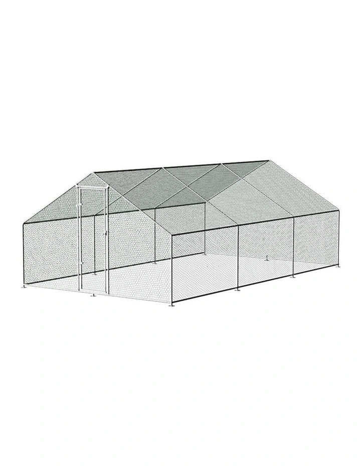 i.Pet Chicken Coop Cage 3x6x2m Galvanised Steel w/Oxford Canopy image 1
