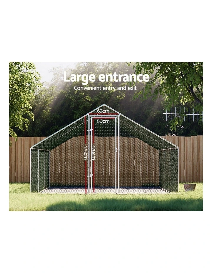i.Pet Chicken Coop Cage 3x6x2m Galvanised Steel w/Oxford Canopy image 6