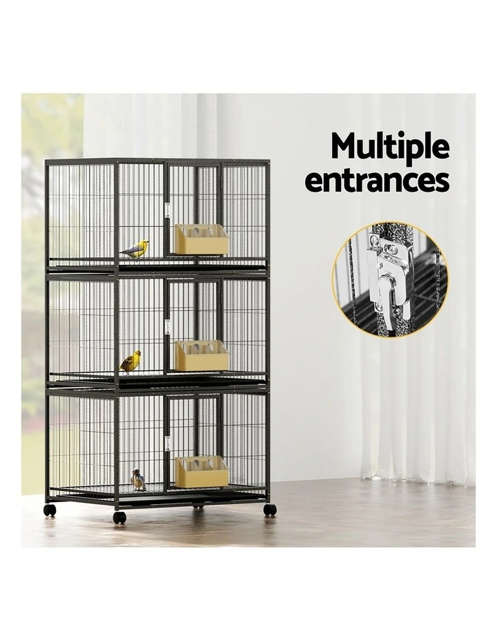 i.Pet Bird Cage Large Bird Cages Aviary Budgie Perch Cage Parrot Pet Stand Wheels image 5