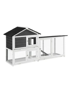 i.Pet Chicken Coop Rabbit Hutch Extra Large Wooden Run Cage House With Run Cage