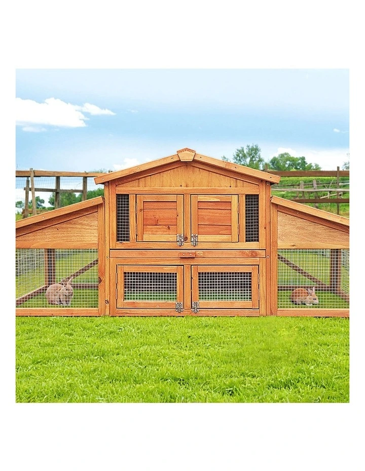 i.Pet Chicken Coop Rabbit Hutch 169cm x 52cm x 72cm Large House Outdoor Wooden Run Cage image 3