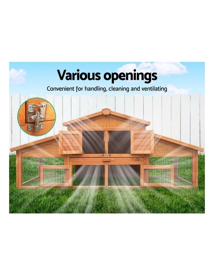 i.Pet Chicken Coop Rabbit Hutch 169cm x 52cm x 72cm Large House Outdoor Wooden Run Cage image 7
