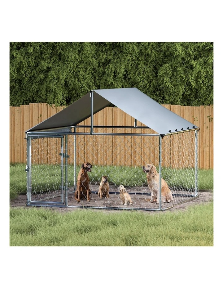 i.Pet Dog Kennel Large House XL Pet Run Cage Puppy Outdoor Enclosure With Roof image 3
