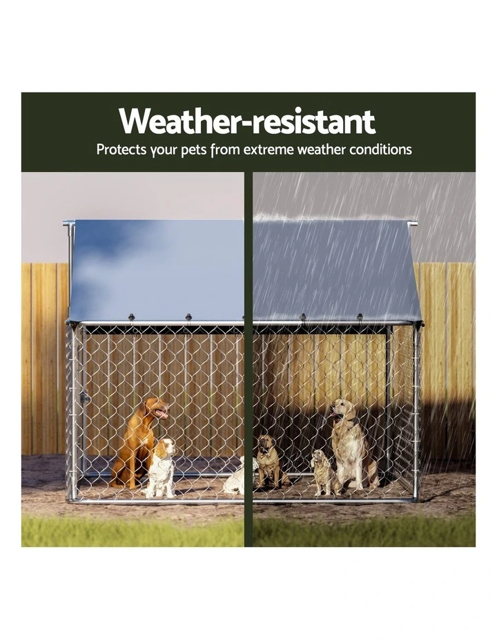 i.Pet Dog Kennel Large House XL Pet Run Cage Puppy Outdoor Enclosure With Roof image 6