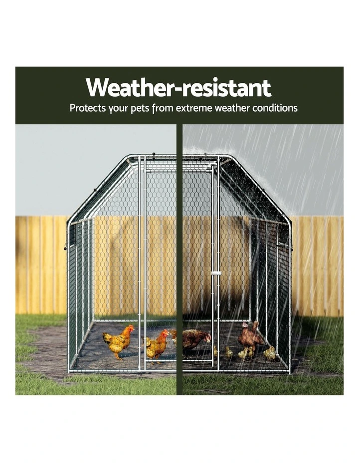 i.Pet Chicken Coop Cage Run Rabbit Hutch Large Walk In Hen House Cover 2mx8mx2m image 6