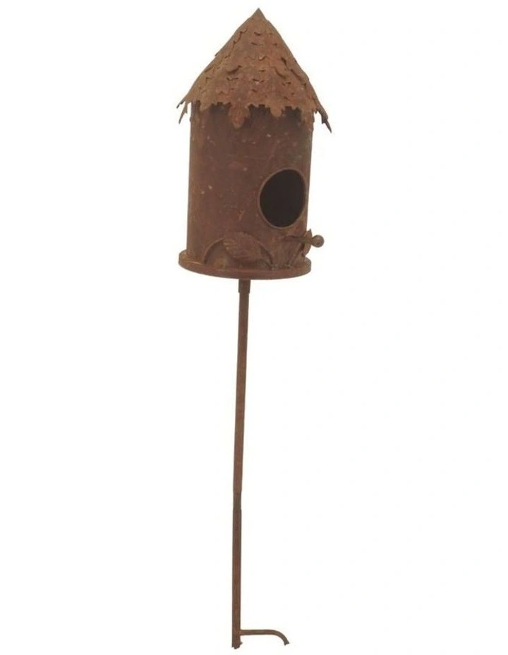 Willow & Silk Birdhouse on Stake image 2