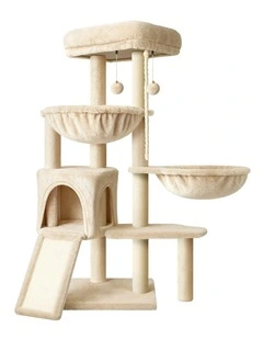 Cat Tree Scratching Post Scratcher Tower Beige 104cm