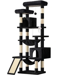 Cat Tree Scratching Post Tower 180cm Scratcher Condo Black