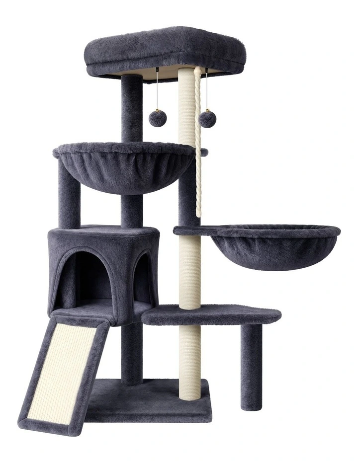 Cat Tree Tower 104cm Scratching Post Scratcher Grey image 1