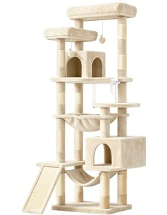 Cat Tree Scratcher Tower Scratching Post Condo Beige 180cm