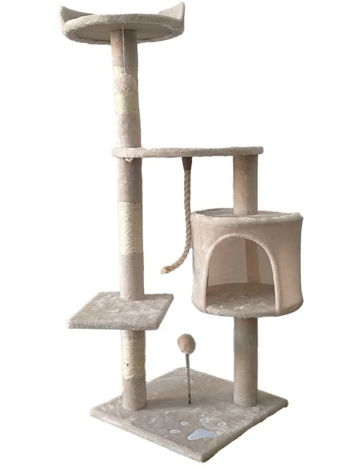 Furtastic 110cm Cat Tree Scratching Post - Beige image 4