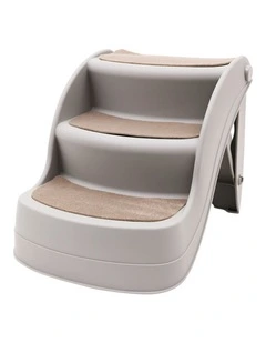 Furtastic Foldable Pet Stairs In Grey - 38cm Dog Ladder Cat Ramp